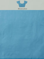 Thumbnail for Blue Polyester Digital Print Abstract Saree with Unstitched Blouse - Hiral Fashion - Distacart