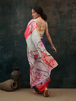 Thumbnail for Multicolor Polyester Digital Print Abstract Saree with Unstitched Blouse - Hiral Fashion - Distacart