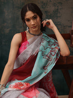 Thumbnail for Multicolor Polyester Digital Print Abstract Saree with Unstitched Blouse - Hiral Fashion - Distacart