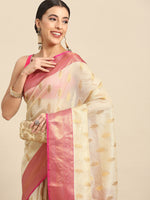Thumbnail for Yellow Tissue Silk Woven Zari Design Floral Saree with Unstitched Blouse - Hiral Fashion - Distacart