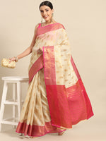 Thumbnail for Yellow Tissue Silk Woven Zari Design Floral Saree with Unstitched Blouse - Hiral Fashion - Distacart