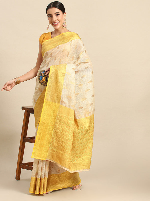 Pink Tissue Silk Woven Zari Design Floral Saree with Unstitched Blouse - Hiral Fashion - Distacart