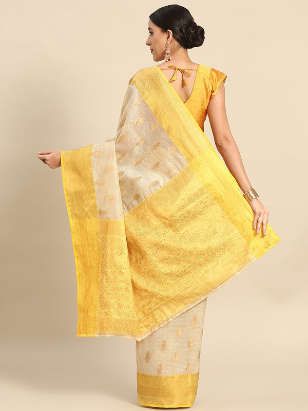 Pink Tissue Silk Woven Zari Design Floral Saree with Unstitched Blouse - Hiral Fashion - Distacart