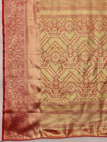 Thumbnail for Multicolor Pure Silk Woven Zari Design Geomatric Saree with Unstitched Blouse - Hiral Fashion - Distacart