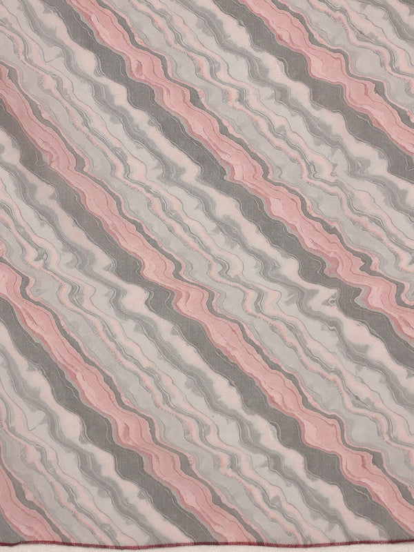 Gray Cotton Blend Digital Print Abstract Saree with Unstitched Blouse - Hiral Fashion - Distacart