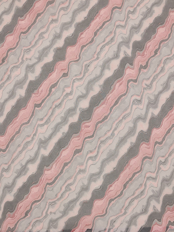 Gray Cotton Blend Digital Print Abstract Saree with Unstitched Blouse - Hiral Fashion - Distacart