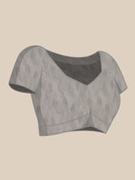 Thumbnail for Gray Cotton Blend Digital Print Abstract Saree with Unstitched Blouse - Hiral Fashion - Distacart