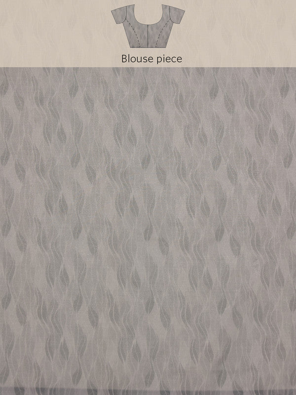 Gray Cotton Blend Digital Print Abstract Saree with Unstitched Blouse - Hiral Fashion - Distacart