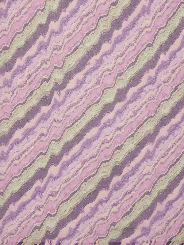 Lavender Cotton Blend Digital Print Abstract Saree with Unstitched Blouse - Hiral Fashion - Distacart