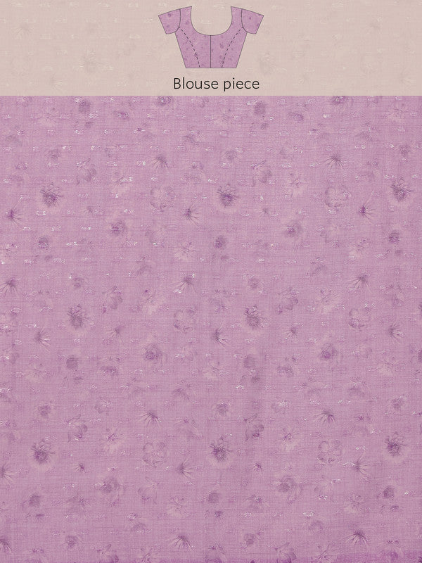 Lavender Cotton Blend Digital Print Abstract Saree with Unstitched Blouse - Hiral Fashion - Distacart