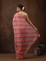 Thumbnail for Multicolor Cotton Blend Digital Print Abstract Saree with Unstitched Blouse - Hiral Fashion - Distacart