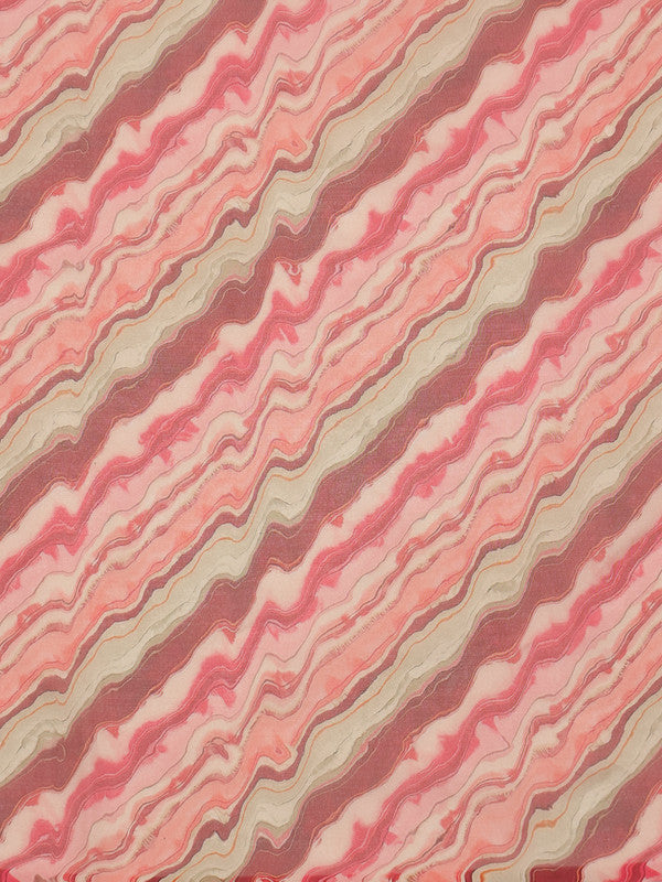 Multicolor Cotton Blend Digital Print Abstract Saree with Unstitched Blouse - Hiral Fashion - Distacart