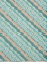 Thumbnail for Turquoise Cotton Blend Digital Print Abstract Saree with Unstitched Blouse - Hiral Fashion - Distacart