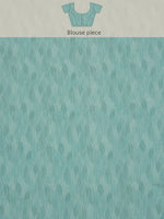 Thumbnail for Turquoise Cotton Blend Digital Print Abstract Saree with Unstitched Blouse - Hiral Fashion - Distacart