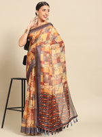 Thumbnail for Multicolor Pure Cotton Printed Floral Saree with Unstitched Blouse - Hiral Fashion - Distacart