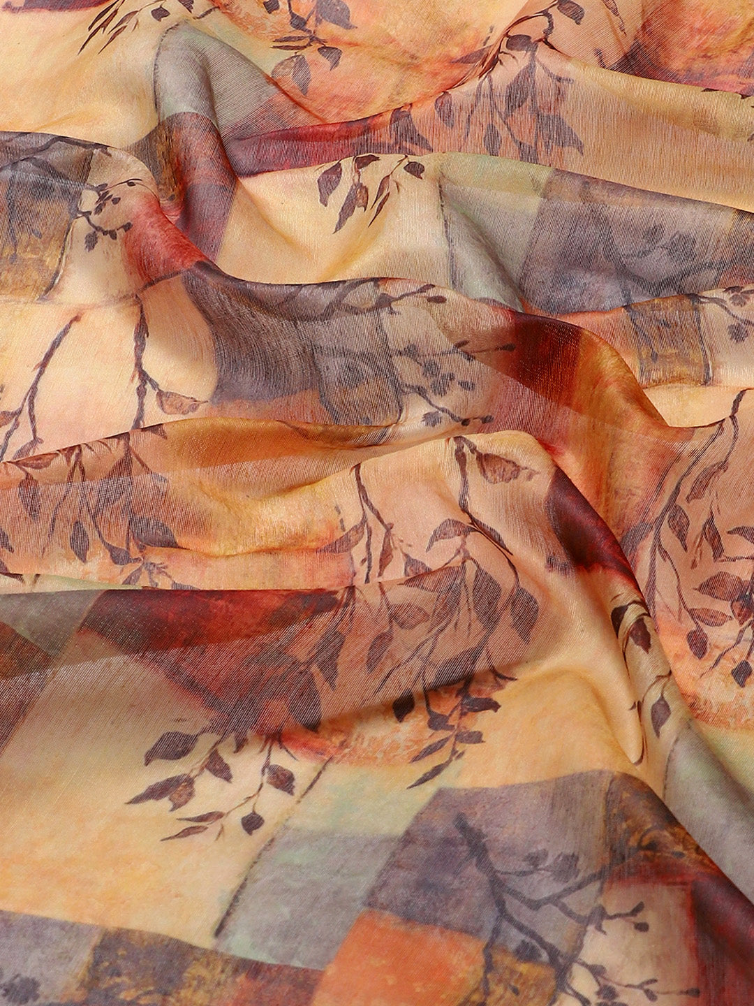 Multicolor Pure Cotton Printed Floral Saree with Unstitched Blouse - Hiral Fashion - Distacart