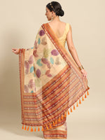 Thumbnail for Mustard Pure Cotton Printed Floral Saree with Unstitched Blouse - Hiral Fashion - Distacart