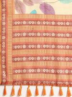 Thumbnail for Mustard Pure Cotton Printed Floral Saree with Unstitched Blouse - Hiral Fashion - Distacart
