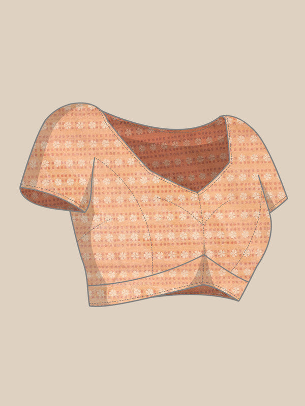 Mustard Pure Cotton Printed Floral Saree with Unstitched Blouse - Hiral Fashion - Distacart