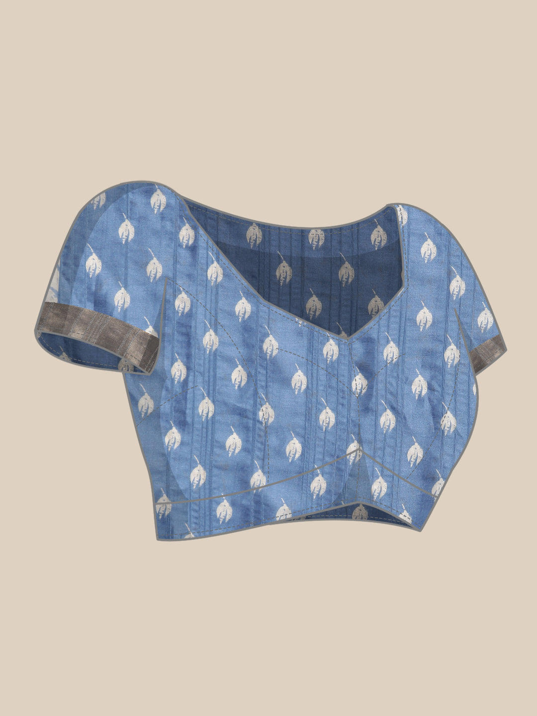 Blue Silk Blend Digital Print Floral Saree with Unstitched Blouse - Hiral Fashion - Distacart