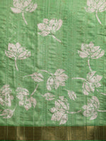 Thumbnail for Green Silk Blend Digital Print Floral Saree with Unstitched Blouse - Hiral Fashion - Distacart