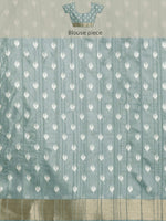 Thumbnail for Gray Silk Blend Digital Print Floral Saree with Unstitched Blouse - Hiral Fashion - Distacart