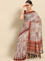 Thumbnail for Multicolor Pure Cotton Printed Floral Saree with Unstitched Blouse - Hiral Fashion - Distacart