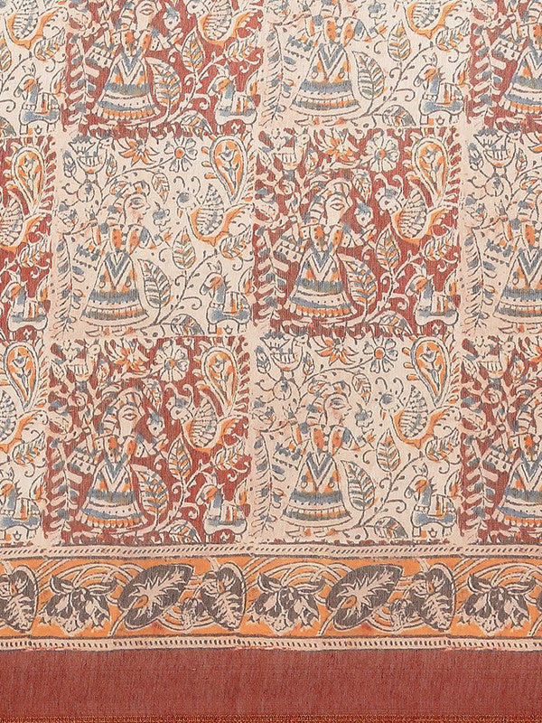 Multicolor Pure Cotton Printed Floral Saree with Unstitched Blouse - Hiral Fashion - Distacart