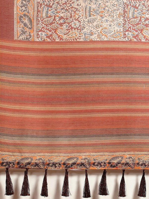 Multicolor Pure Cotton Printed Floral Saree with Unstitched Blouse - Hiral Fashion - Distacart