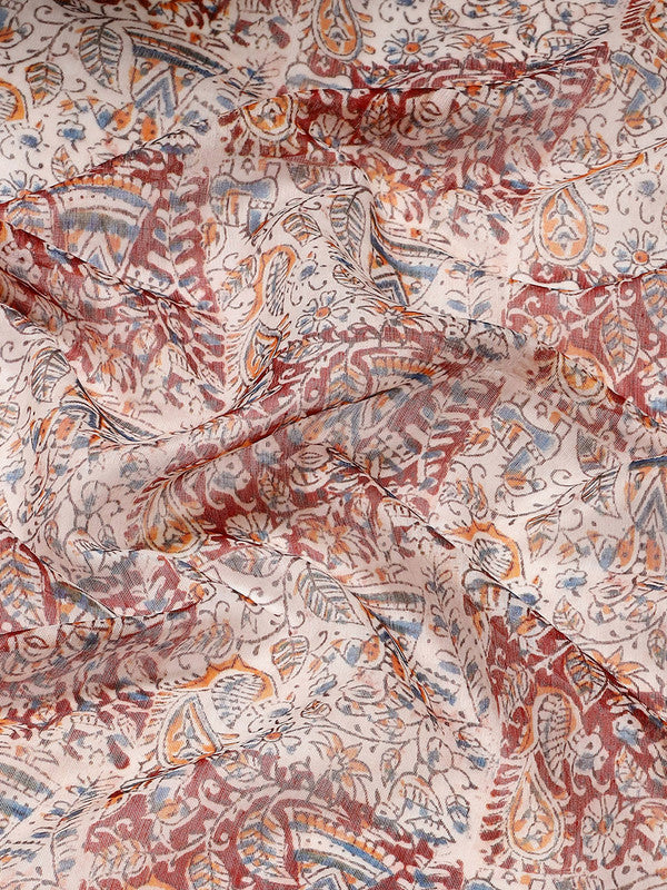 Multicolor Pure Cotton Printed Floral Saree with Unstitched Blouse - Hiral Fashion - Distacart