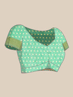 Thumbnail for Green Silk Cotton Printed Geomatric Saree with Unstitched Blouse - Hiral Fashion - Distacart