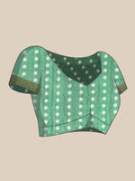 Thumbnail for Green Silk Cotton Printed Floral Saree with Unstitched Blouse - Hiral Fashion - Distacart