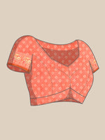 Thumbnail for Orange Silk Cotton Printed Striped Saree with Unstitched Blouse - Hiral Fashion - Distacart