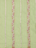 Thumbnail for Green Cotton Woven Zari Design Floral Saree with Unstitched Blouse - Hiral Fashion - Distacart