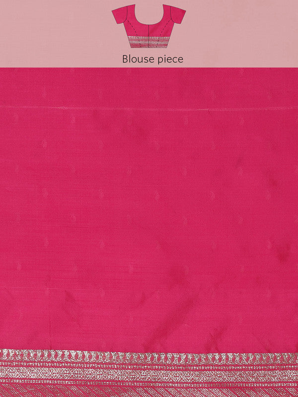 Green Cotton Woven Zari Design Floral Saree with Unstitched Blouse - Hiral Fashion - Distacart