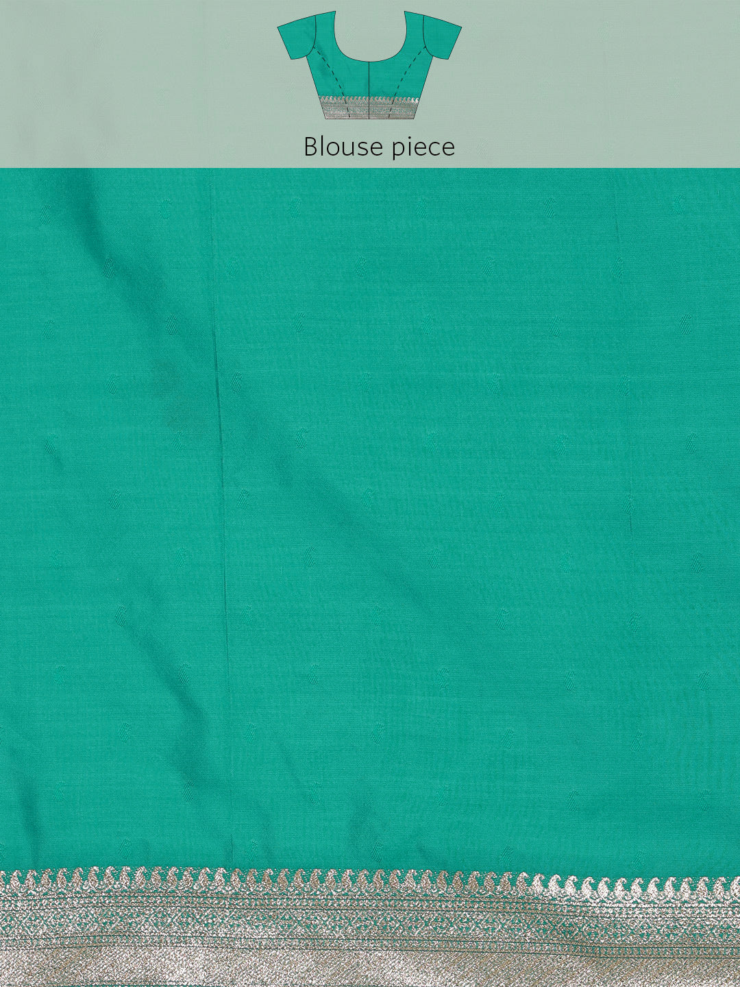 Turquoise Cotton Woven Zari Design Floral Saree with Unstitched Blouse - Hiral Fashion - Distacart