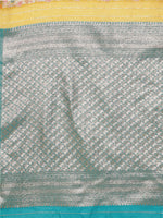 Thumbnail for Yellow Cotton Woven Zari Design Floral Saree with Unstitched Blouse - Hiral Fashion - Distacart