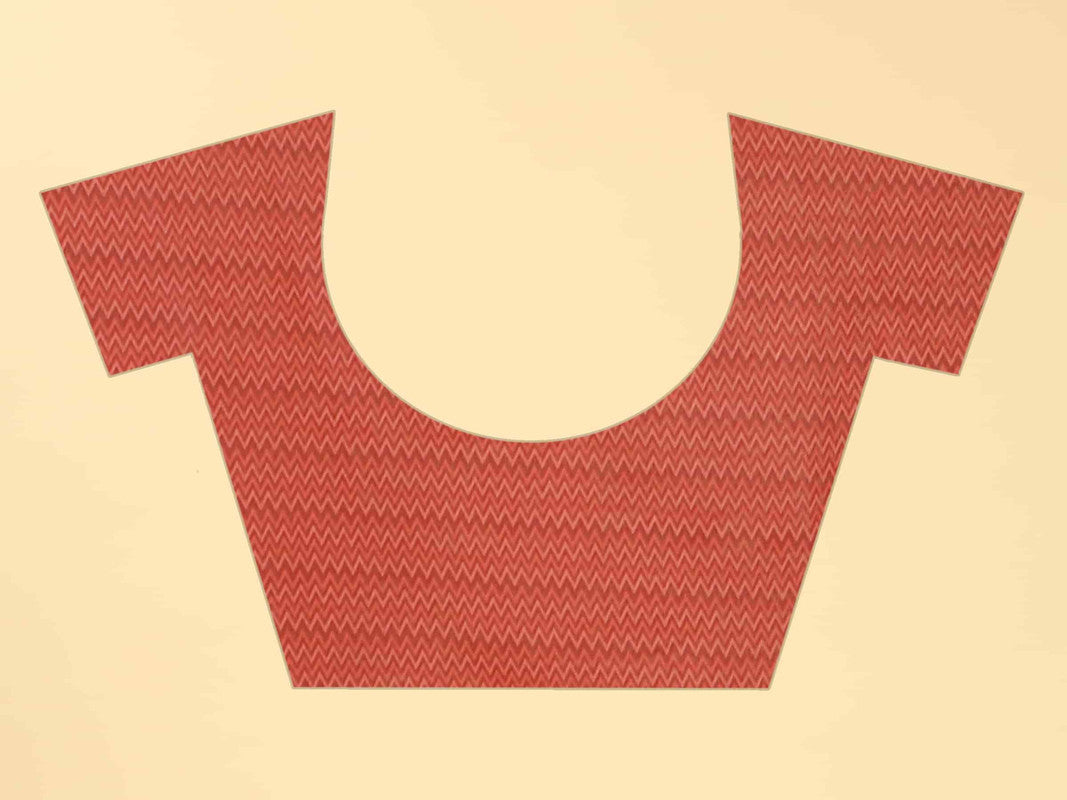 Maroon Cotton Blend Printed Geomatric Saree with Unstitched Blouse - Hiral Fashion - Distacart