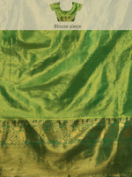 Thumbnail for Green Pure Silk Woven Zari Design Ethnic Motifs Saree with Unstitched Blouse - Hiral Fashion - Distacart