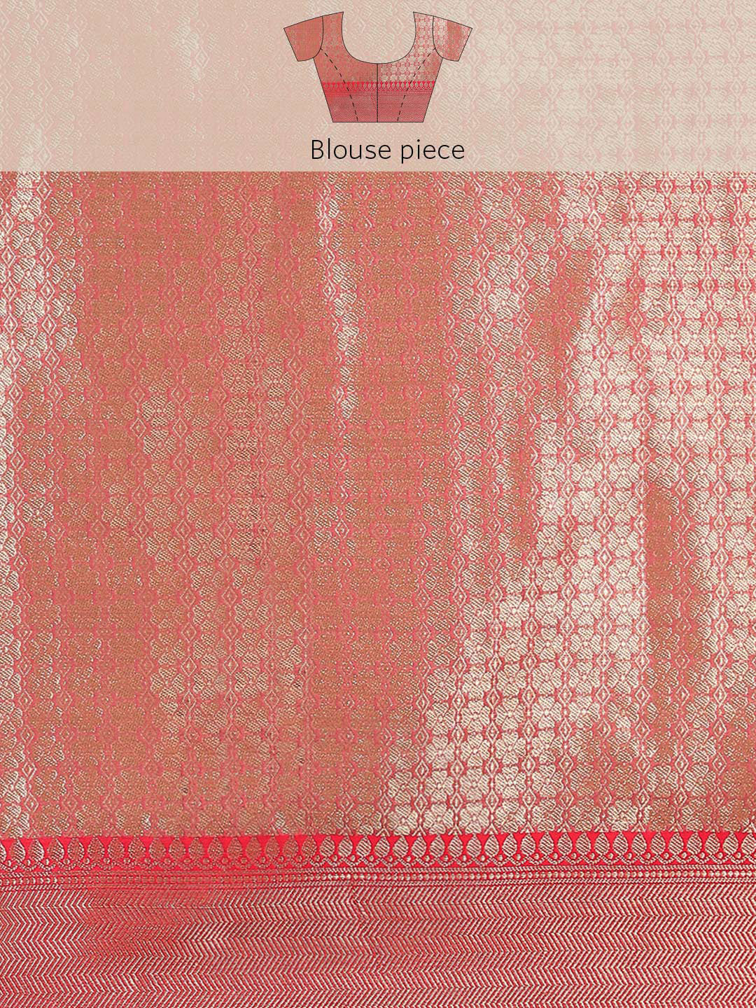 White Silk Blend Woven Zari Design Floral Saree with Unstitched Blouse - Hiral Fashion - Distacart