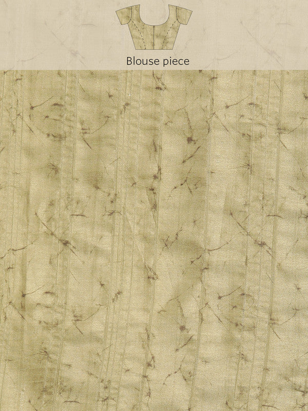 Olive Silk Blend Digital Print Floral Saree with Unstitched Blouse - Hiral Fashion - Distacart