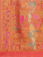 Thumbnail for Off White Pure Cotton Woven Zari Design Paisley Saree with Unstitched Blouse - Hiral Fashion - Distacart