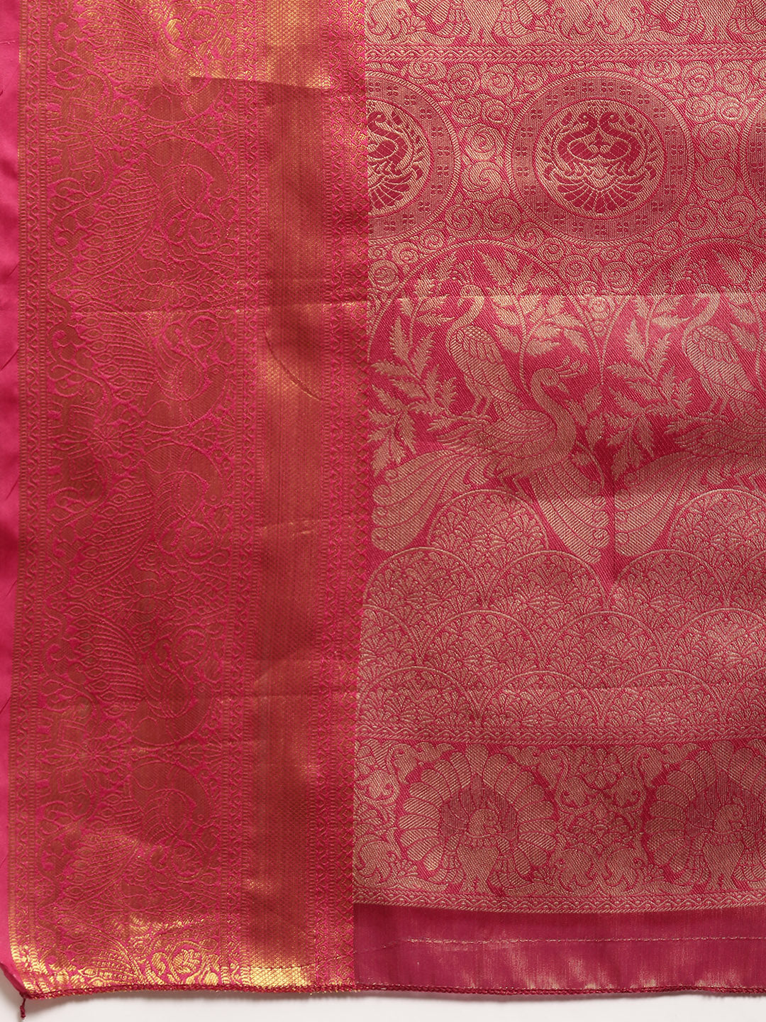 Purple Brocade Zari Woven Floral Saree with Unstitched Blouse - Hiral Fashion - Distacart