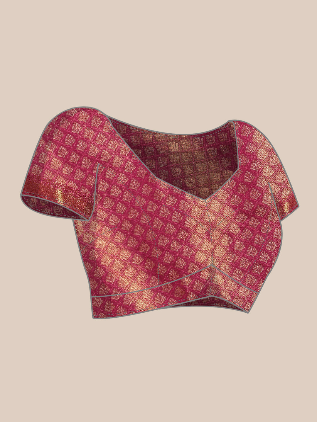 Purple Brocade Zari Woven Floral Saree with Unstitched Blouse - Hiral Fashion - Distacart