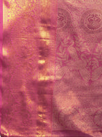 Thumbnail for Turquoise Brocade Zari Woven Floral Saree with Unstitched Blouse - Hiral Fashion - Distacart