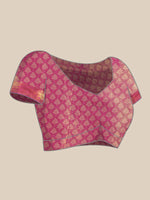 Thumbnail for Turquoise Brocade Zari Woven Floral Saree with Unstitched Blouse - Hiral Fashion - Distacart