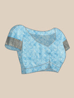 Thumbnail for Purple Silk Blend Digital Print Floral Saree with Unstitched Blouse - Hiral Fashion - Distacart