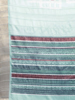 Thumbnail for Turquoise Silk Blend Printed Geomatric Saree with Unstitched Blouse - Hiral Fashion - Distacart