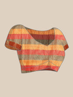 Thumbnail for Multicolor Kanjeevaram Silk ColorBlock Checked Saree with Unstitched Blouse - Hiral Fashion - Distacart