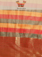 Thumbnail for Multicolor Kanjeevaram Silk ColorBlock Checked Saree with Unstitched Blouse - Hiral Fashion - Distacart